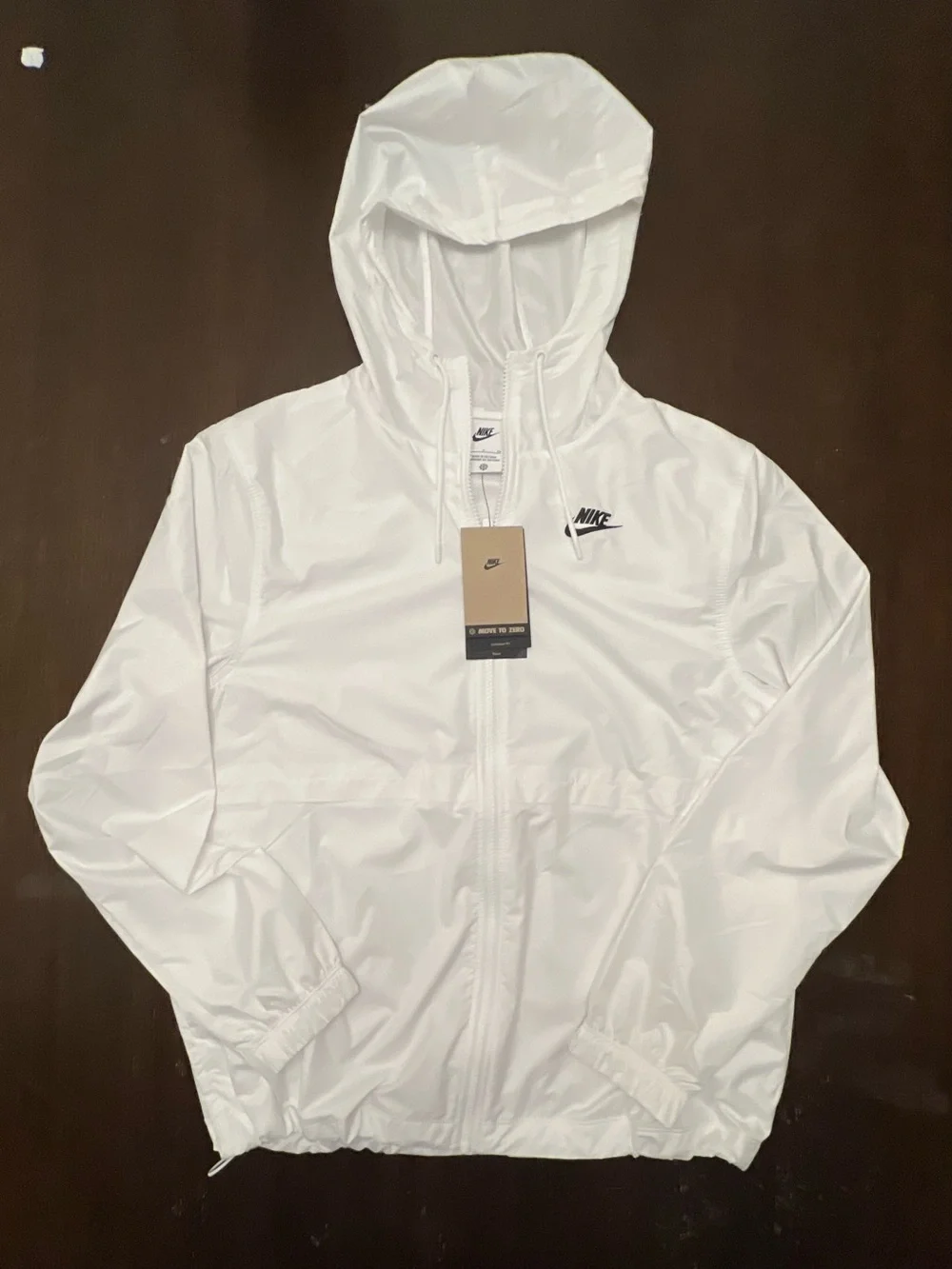 NWT Nike Small Sportswear Essential Woven Hooded Windbreaker Jacket White - Picture 3 of 6